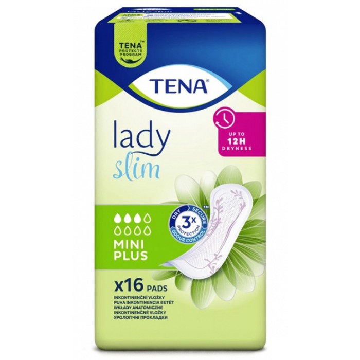 Тонкі урологічні прокладки Tena Lady Slim Mini Plus, 3 краплі, 16 шт. - 